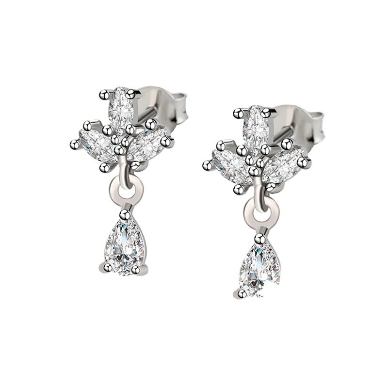 Pendientes de ojo de diamante personalizados, joyería de plata de ley 925 de alta calidad