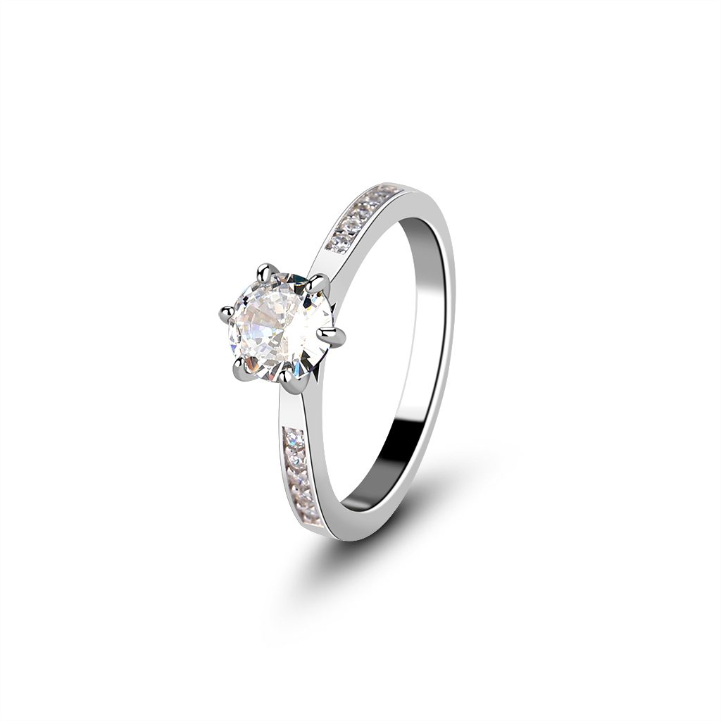 Anillo de Plata de Ley 925 para mujer, sortija Simple de piedra Cz, abridor de diamantes de plata 925