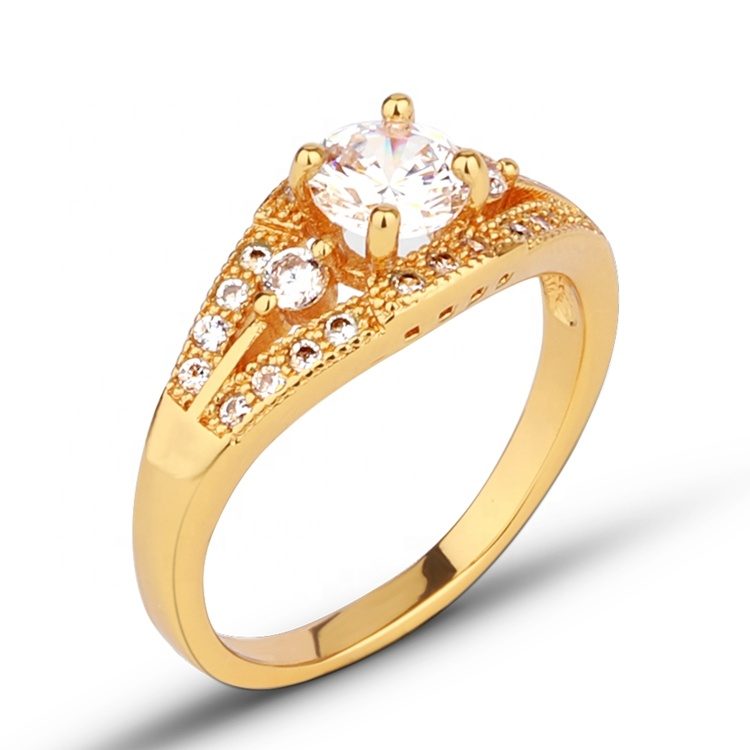 Venta al por mayor personalizado 14K 18K oro rosa pareja anillo 925 plata esterlina circón diamante compromiso anillo de bodas