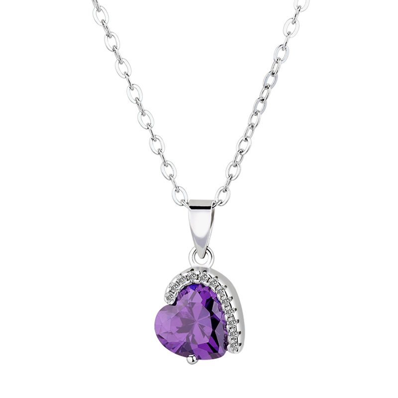 Colgante de circón con forma de corazón para mujer, cadena de diseño de lujo, de moda