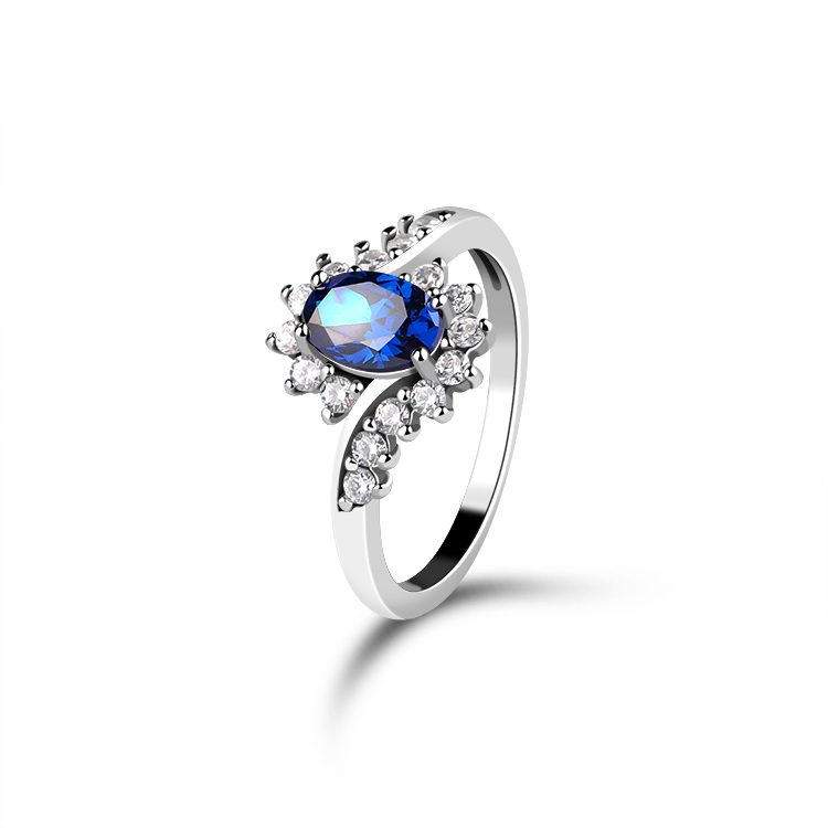 Anillo de circón de Plata de Ley 925 personalizado anillo de moda simple con personalidad en forma de corazón para mujer