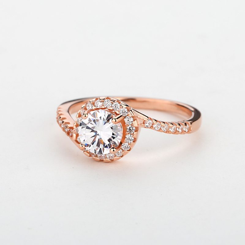Conjuntos de anillos de boda nupciales para mujer Anillos de compromiso de diamante y moissanita Bandas chapadas en plata y oro 925