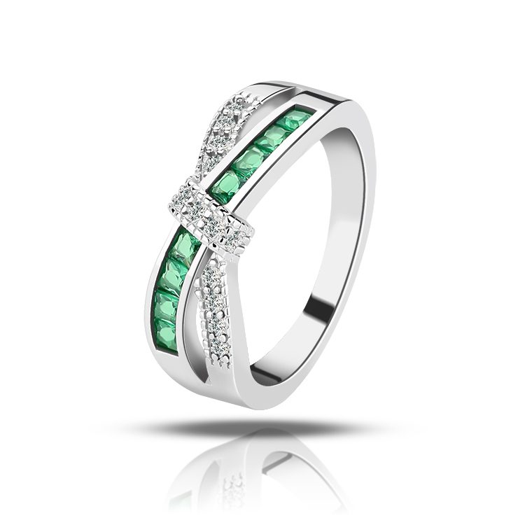 Anillos de moda para mujeres y niñas, piedra verde, anillos llamativos apilables a la moda, tamaño ajustable, joyería chapada en oro y plata