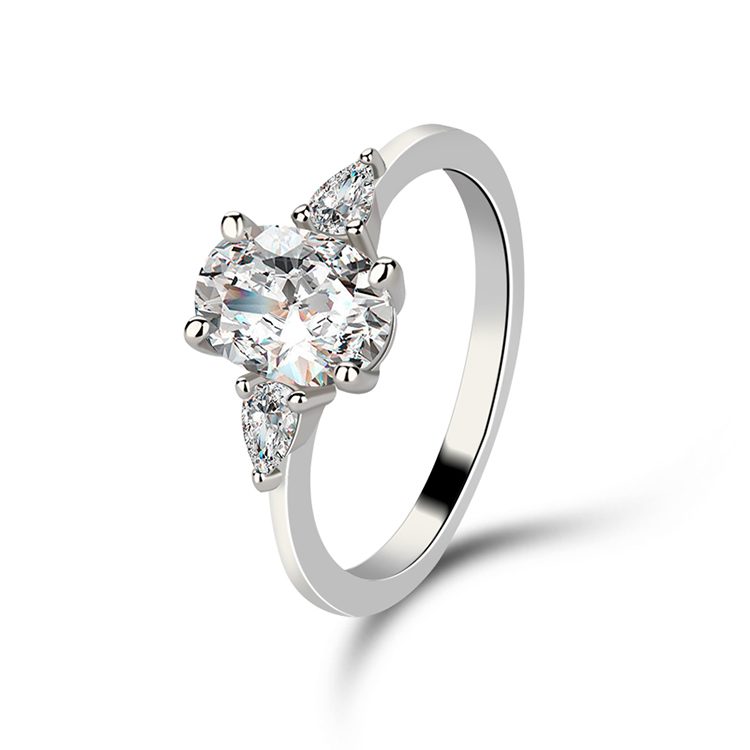 Anillos de plata 925 de lujo con piedras de moissanita Diseño de logotipo personalizado Joyería de moda elegante para regalo y venta al por mayor