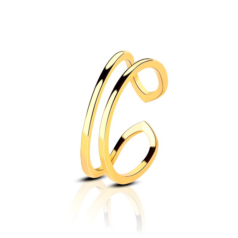 Anillos de lat&oacute;n ajustables a la moda chapados en oro 925 Plata logotipo personalizado joyer&iacute;a de moda hecha a mano OEM al por mayor