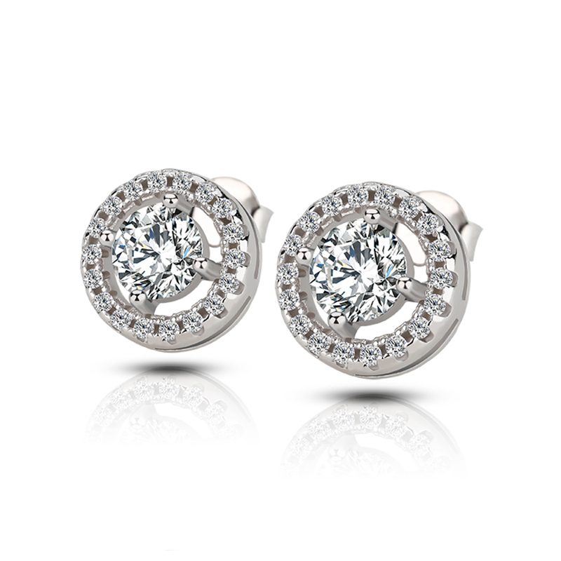 Pendientes de tuerca de Plata de Ley 925 para mujer, joyería fina, pendientes de moissanita, regalo nupcial al por mayor