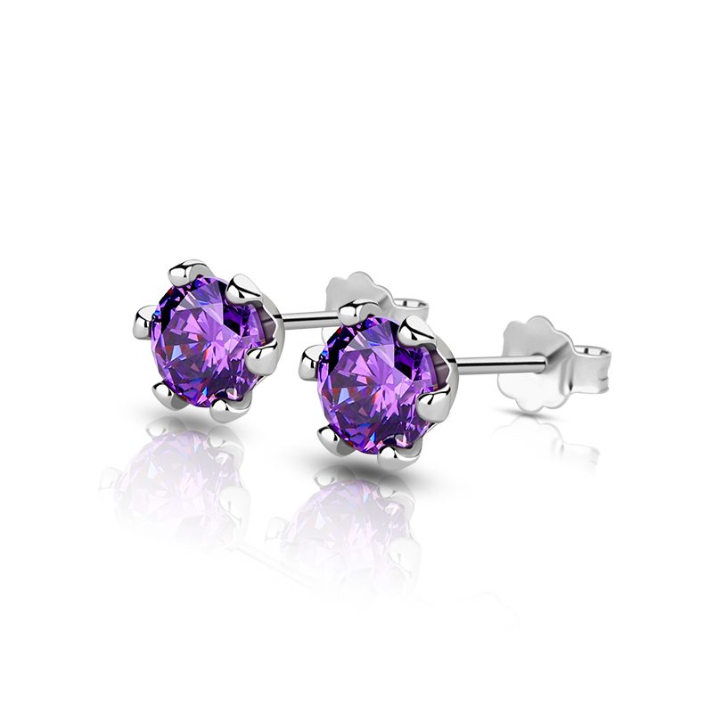 Pendientes de tuerca de circón de moda para mujer, joyería brillante de plata 925 con moissanita, perfecta para el Día de San Valentín o regalo de boda