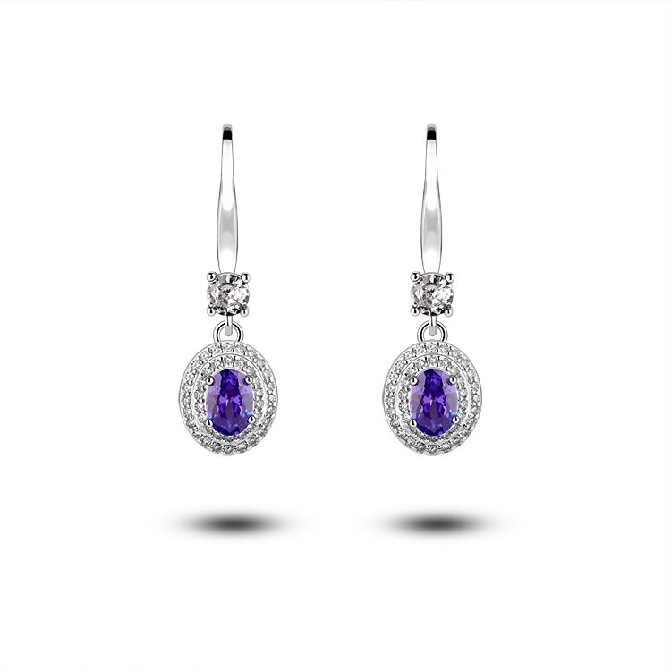 Pendientes colgantes de circón ligeros de lujo al por mayor para mujer, joyería brillante de plata 925, perfecta para boda o fiesta nocturna
