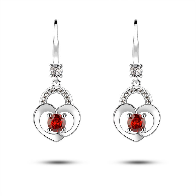 Elegantes pendientes colgantes de corazón para mujer, joyería chapada en oro de Plata de Ley 925, regalo romántico para el Día de San Valentín o aniversario