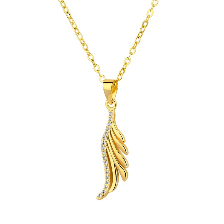 Exquisito collar de cadena de gota de ala de plata 925 Setrling para niñas, joyería de regalo, joyería de diseño elegante para hombre