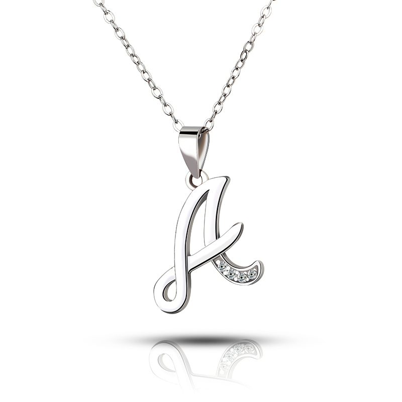 Collar con Colgante de Letra Personalizado en Plata de Ley 925, Collar con Inicial Personalizada para Mujer, Regalo