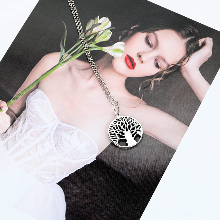 Collar con Colgante Árbol de la Vida, Plata de Ley 925, Cadena Elegante para Clavícula, Joyería para Mujeres y Hombres, Regalo