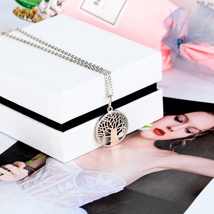 Collar con Colgante Árbol de la Vida, Plata de Ley 925, Cadena Elegante para Clavícula, Joyería para Mujeres y Hombres, Regalo