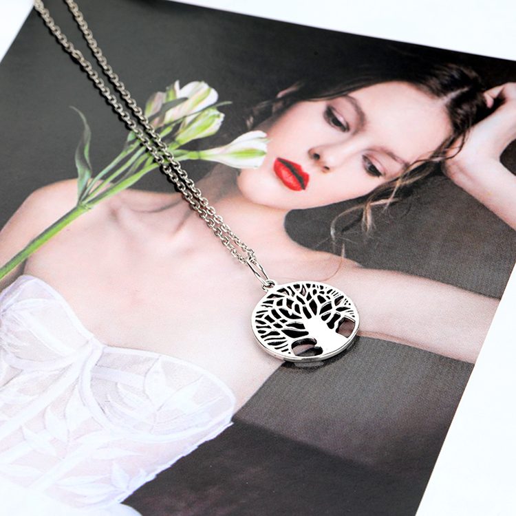 Collar con Colgante Árbol de la Vida, Plata de Ley 925, Cadena Elegante para Clavícula, Joyería para Mujeres y Hombres, Regalo