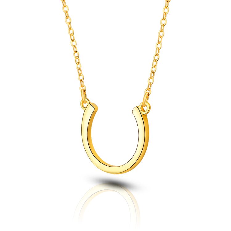 Elegante diseño 14K 18K 24K chapado en oro colgante collar 925 Plata en forma de U Collar para mujer joyería regalos