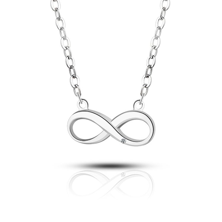 Collar con colgante infinito de Plata de Ley 925 Eternal Love con circón para mujer regalo significativo