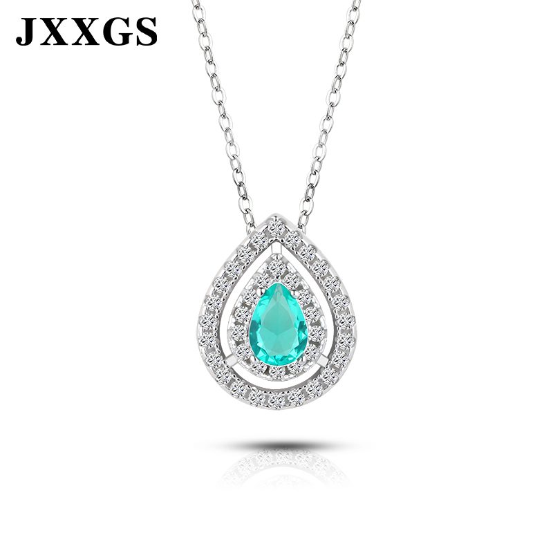 Alta calidad encantador 3ACubic Zirconia lágrima gota de agua 925 plata esterlina encanto collar cristal para mujeres