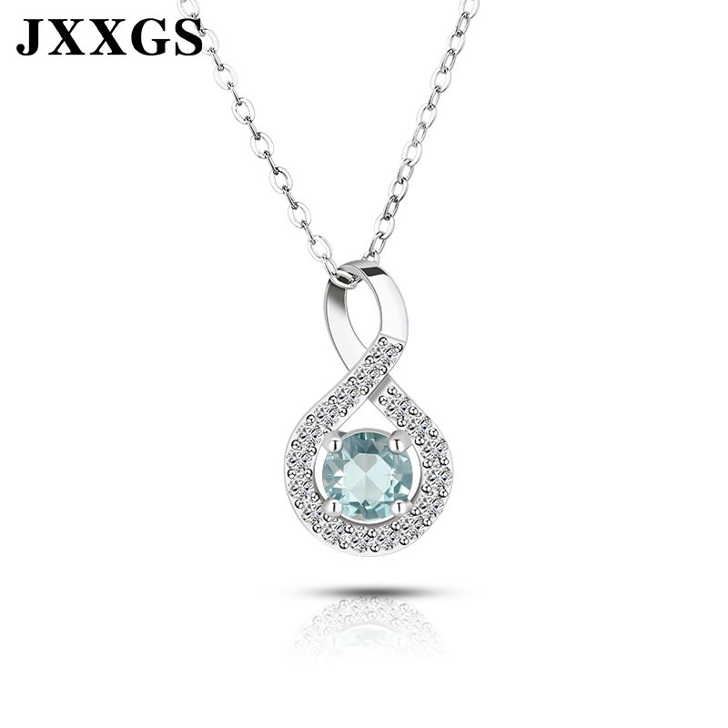 Collar de moda de plata 925 de alta calidad, collar con colgante de Zirconia cúbica redonda verde claro de circón para mujer, regalo, joyería fina
