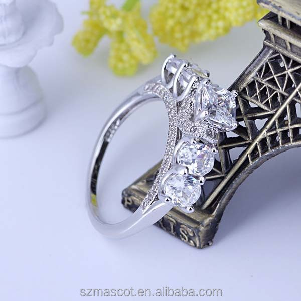 Turquía diseño del diamante de las mujeres anillo de plata