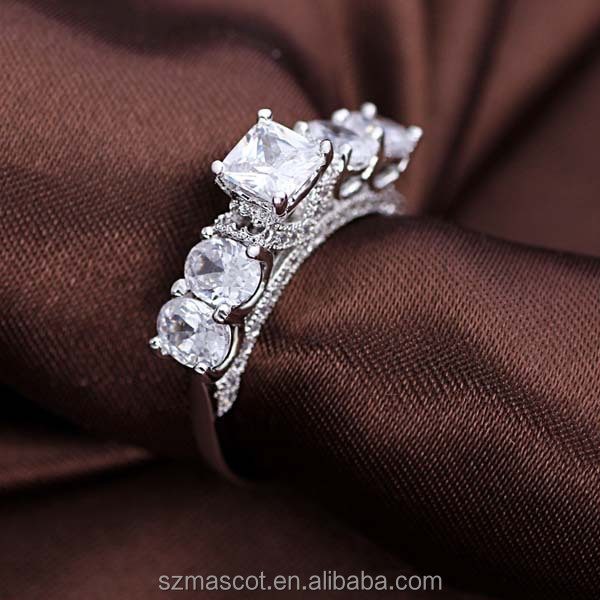 Turquía diseño del diamante de las mujeres anillo de plata