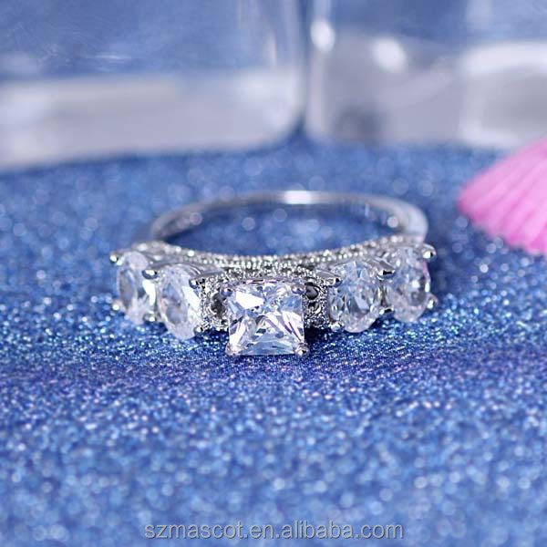 Turquía diseño del diamante de las mujeres anillo de plata