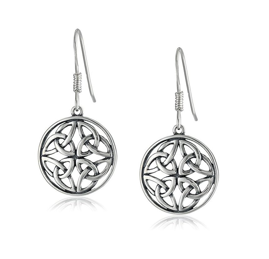 Las mujeres joyería de moda de plata esterlina nudo celta gota pendientes de alambre