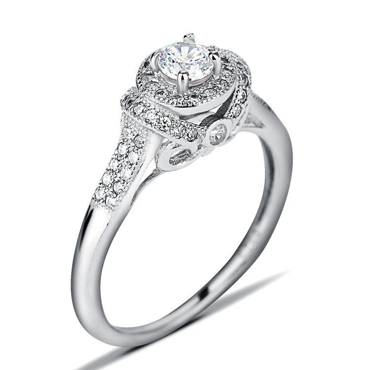 Anillo de compromiso de Plata de Ley 925, joyería de latón, 3 GB de oro
