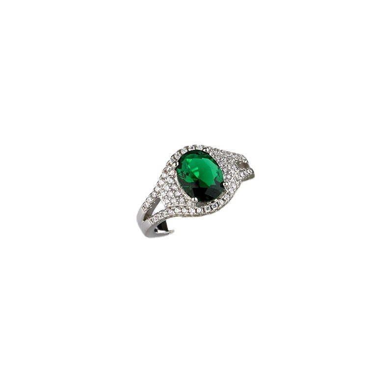 Anillo de acero inoxidable con forma de corazón para mujer, sortija de boda, cristal azul, diamante