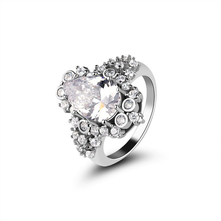 Anillo de plata de primera ley y Circonia cúbica para mujer, sortija de compromiso, plata esterlina 925, Circonia cúbica, Zirconia, circonita, zirconita, circón, chapado en rodio