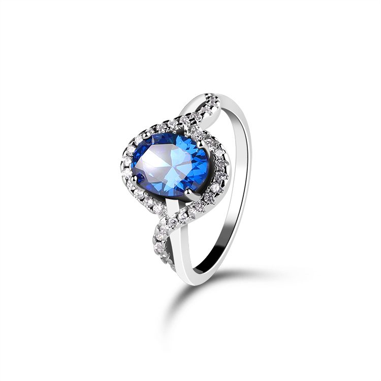 Anillos de compromiso de moissanita de 1ct de alta calidad de Plata de Ley 925 chapada en oro personalizada para boda