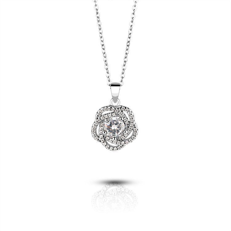 Collar con colgante de plata de primera ley y circón para mujer, Gargantilla, plata esterlina 925, Circonia cúbica, zirconia, circonita, zirconita, estilo bohemio, boda