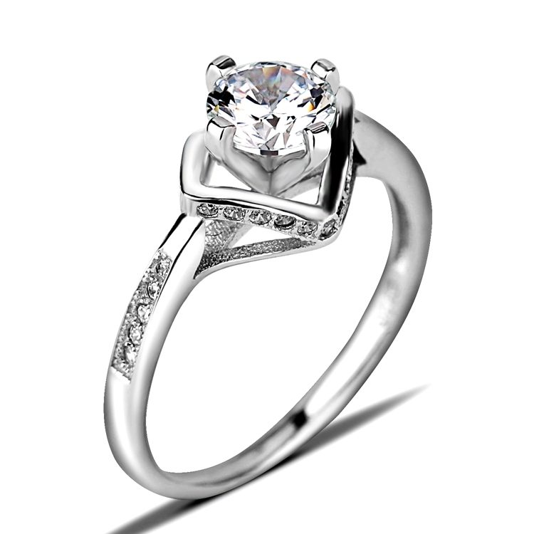 Custom Diamond Cz Jewelry Mujeres Niñas Plata Compromiso Anillo de bodas Set Personalizado Anillos de piedras preciosas Mascota IGI Tamaño personalizado