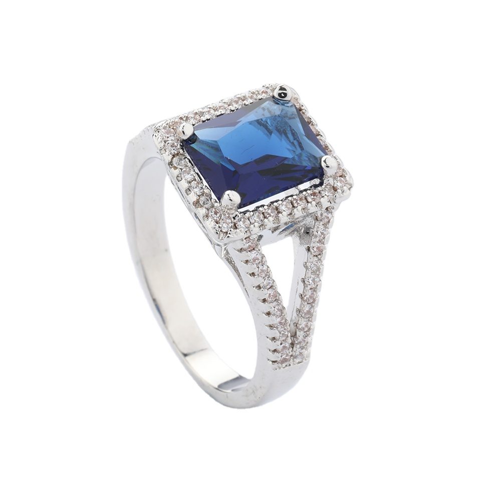 Anillos de boda de Plata de Ley 925 personalizados, joyería fina, anillos de piedras preciosas, sortija de zafiro azul de Plata de Ley 925