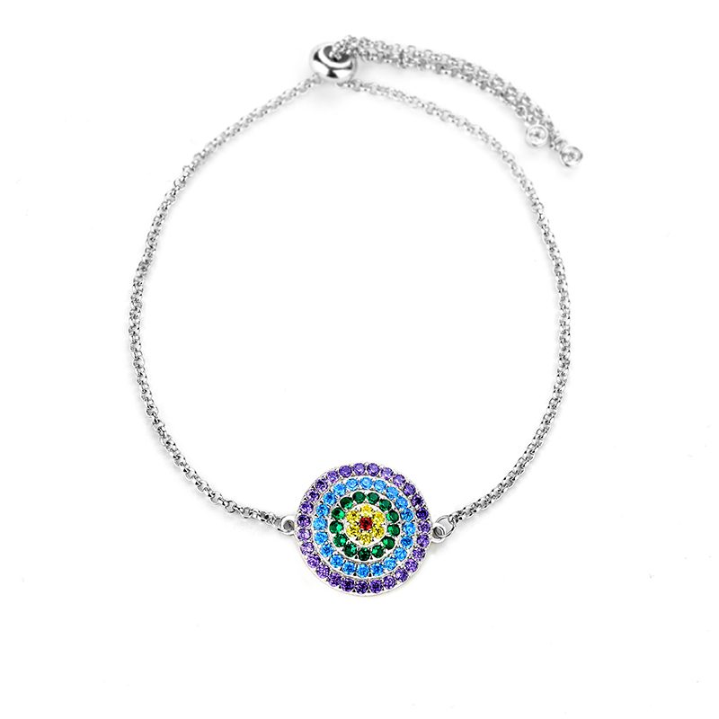 Pulsera de plata de ley 925 con Zirconia cúbica, brazalete de lujo con ojos de la suerte