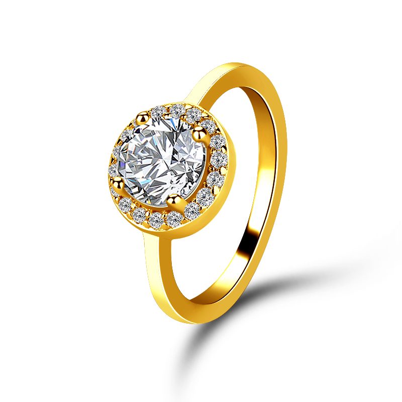 Anillo eternidad de diamante chapado en oro de 18k para mujer, nuevo, 2022