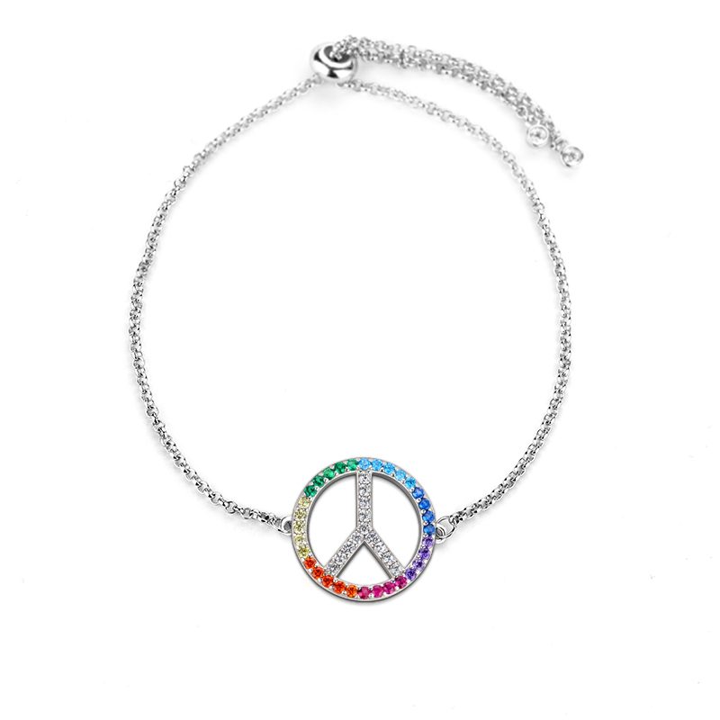 Pulseras de cadena de eslabones de plata de ley 2023, nuevas y a la moda, de círculo redondo brillante, 925