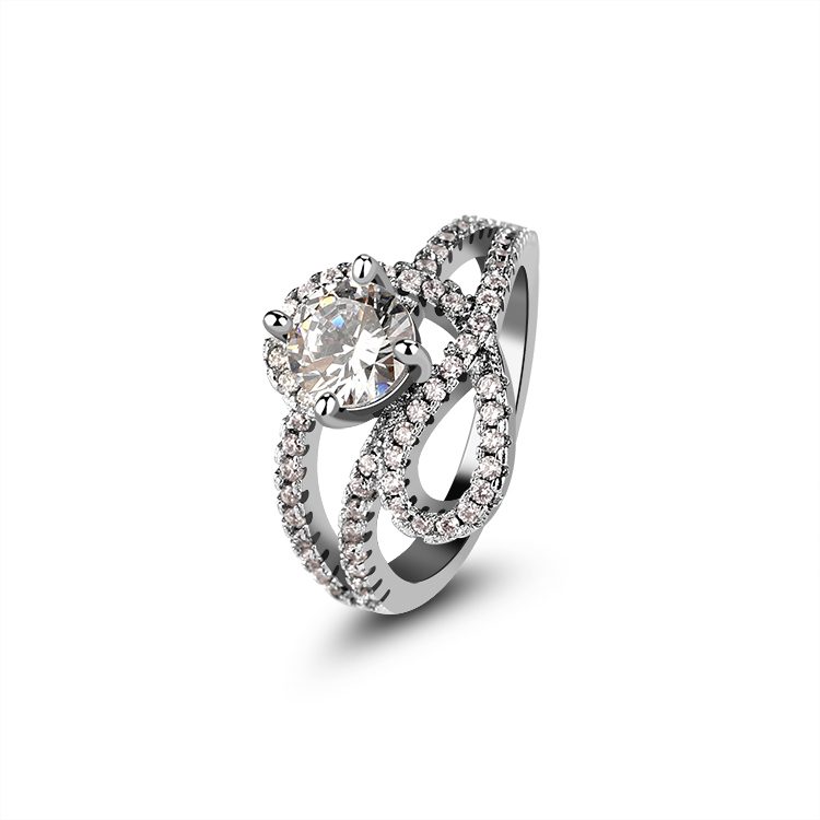 Anillos de Plata de Ley 925 personalizados 5A Cubic Zirconia rodio Plater anillos para mujer