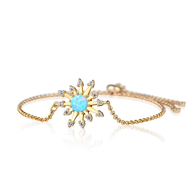 Pulsera de plata de ley y Circonia cúbica para mujer, brazalete elegante chapado en oro para regalo