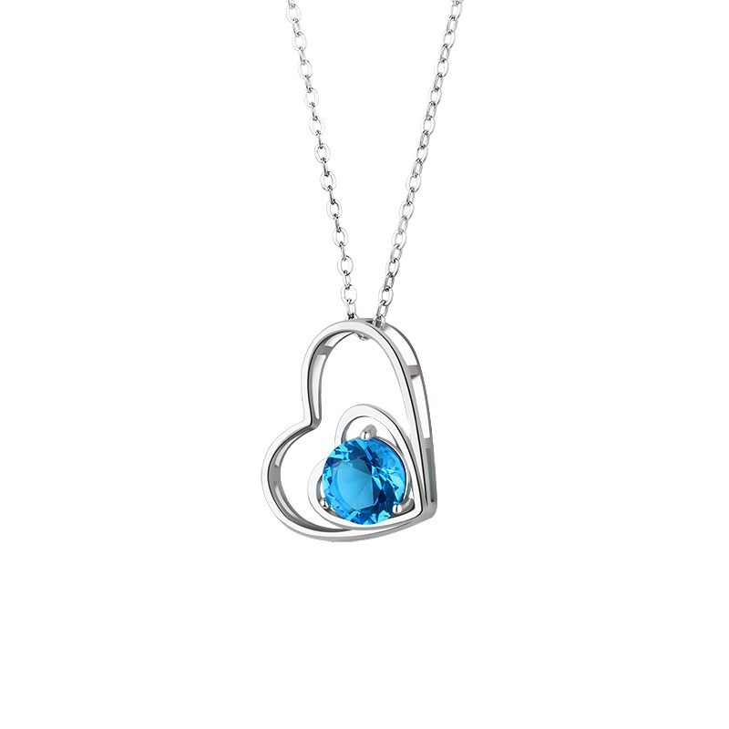 Colgante de Plata de Ley 925 con forma de corazón, joyería