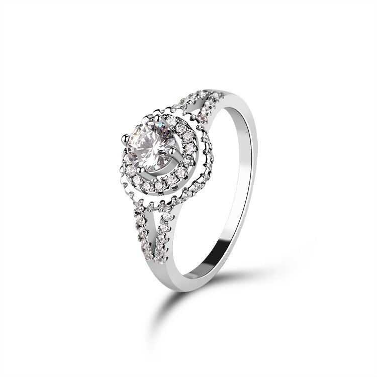 Anillos de boda de compromiso de diamante, joyería de plata de ley 925 clásica de moda