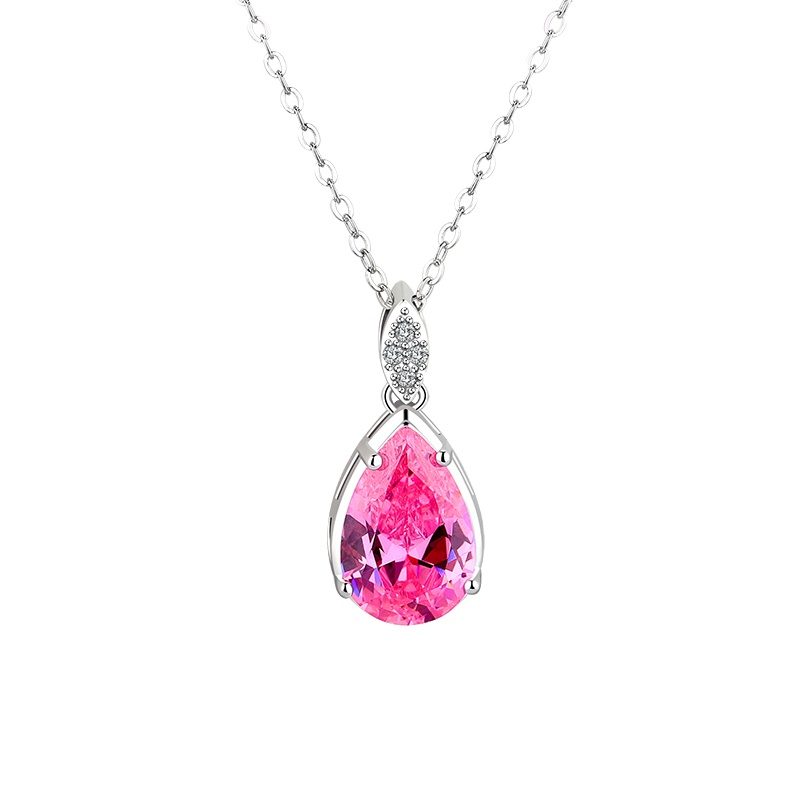 Colgante de cristal de circonia c&uacute;bica con forma de gota de agua, joyer&iacute;a personalizada, venta al por mayor
