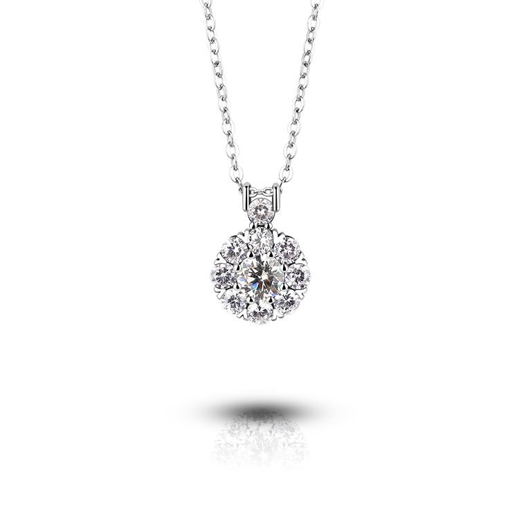 Collar colgante de Plata de Ley 925 con microincrustaciones de piedra de alta calidad