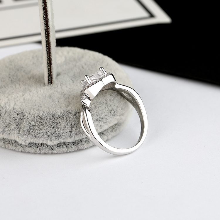 Anillo de plata de primera ley y circón forma de corazón para mujer, sortija ajustable, plata esterlina 925, Circonia cúbica, zirconia, circonita, zirconita, circón, mascota
