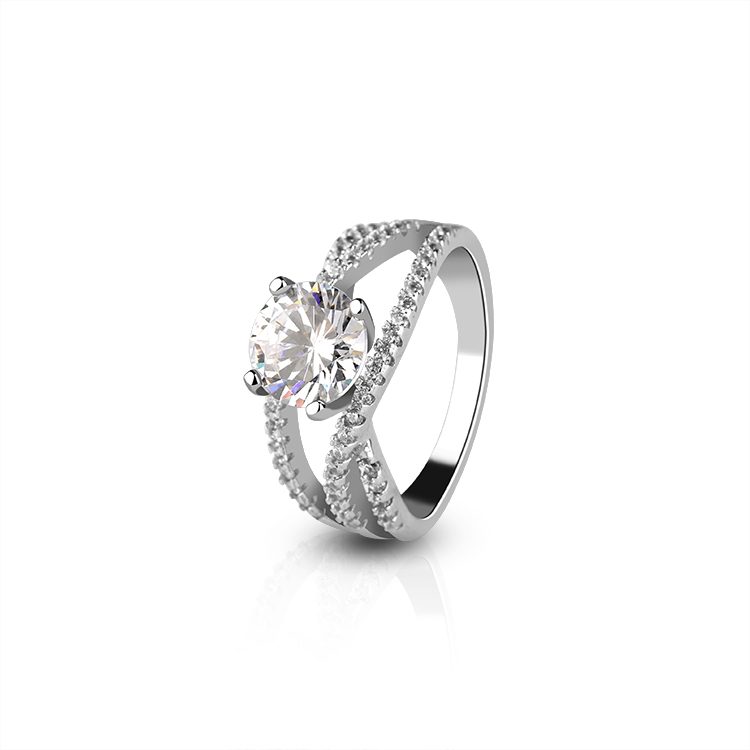 Anillos de plata de circonita blanca para mujer, joyería Popular de Plata de Ley 925