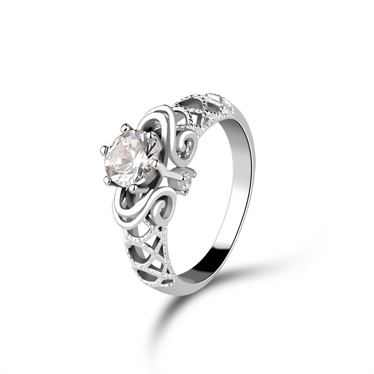 Joyería fina 925 Anillo de diamante de moissanita de plata Anillo popular Anillo de eternidad de 1,2mm