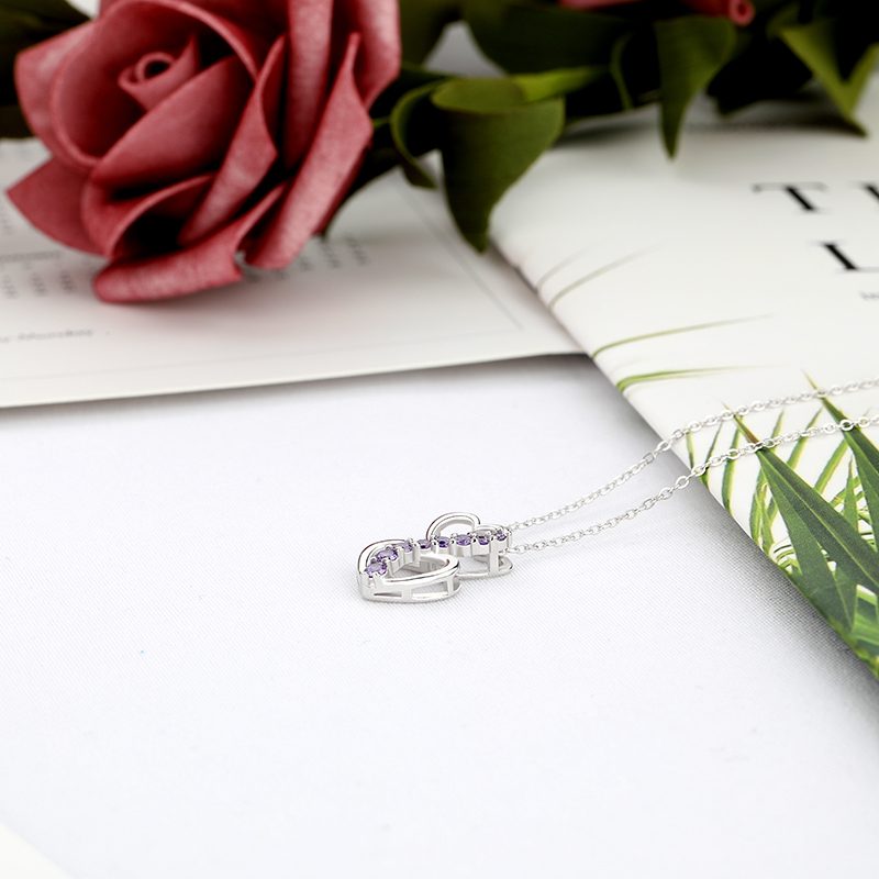 Logotipo personalizado joyería moda rodio collar plata joyería fabricante corazón 925 plata esterlina 2025 mujeres