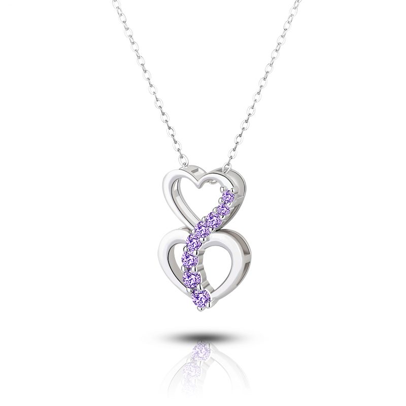 Logotipo personalizado joyería moda rodio collar plata joyería fabricante corazón 925 plata esterlina 2025 mujeres