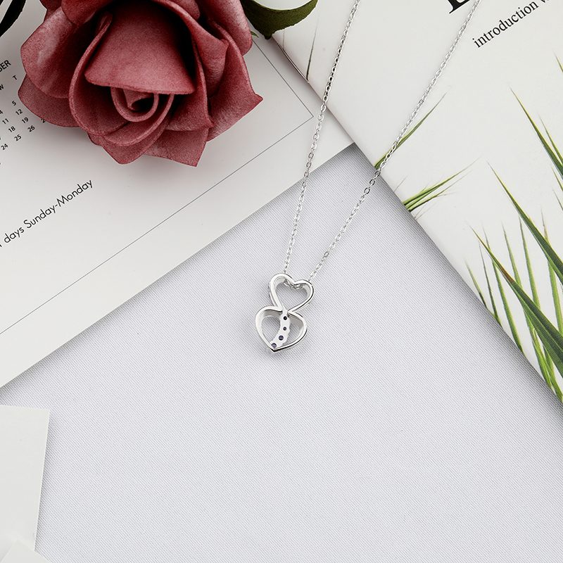 Logotipo personalizado joyería moda rodio collar plata joyería fabricante corazón 925 plata esterlina 2025 mujeres