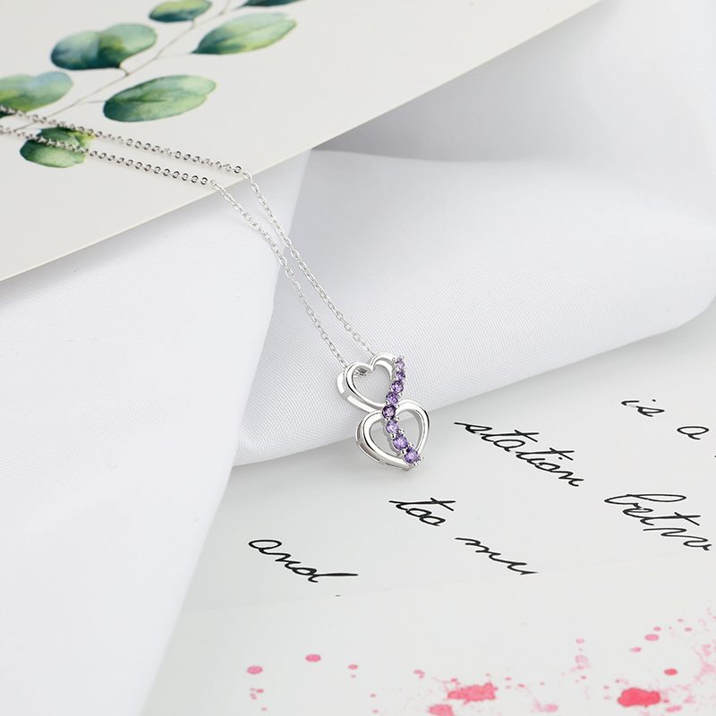 Logotipo personalizado joyería moda rodio collar plata joyería fabricante corazón 925 plata esterlina 2025 mujeres