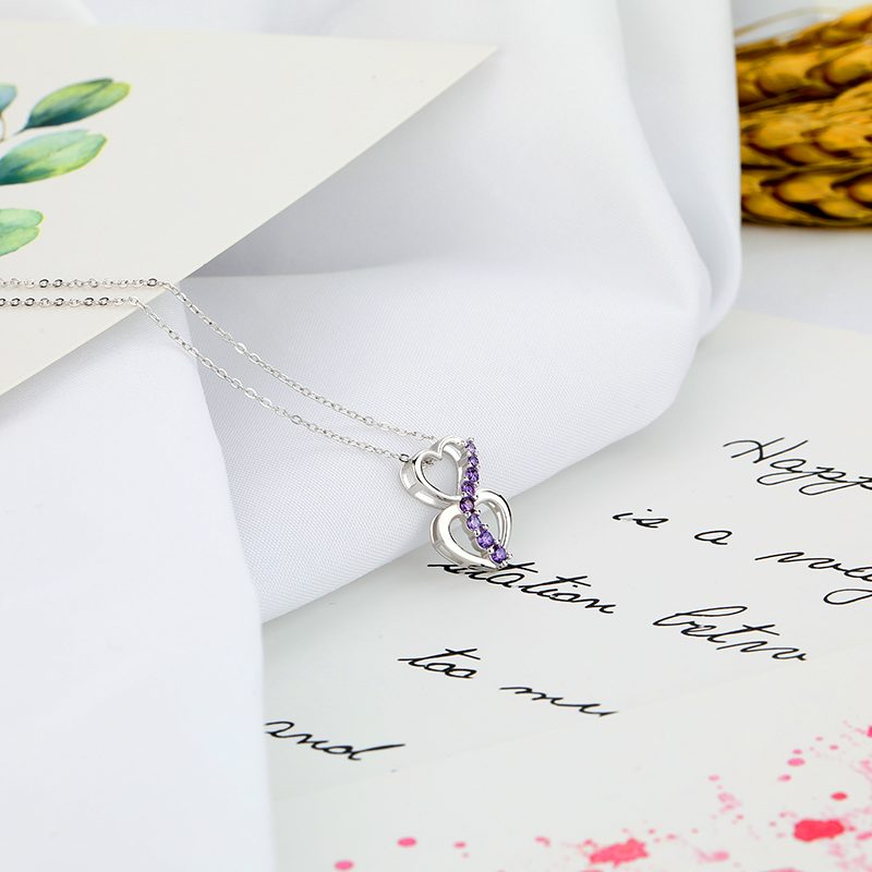 Logotipo personalizado joyería moda rodio collar plata joyería fabricante corazón 925 plata esterlina 2025 mujeres
